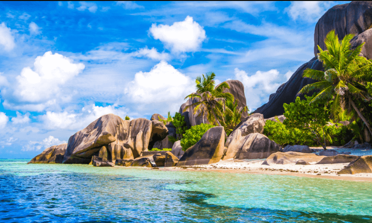 Mountains and beach